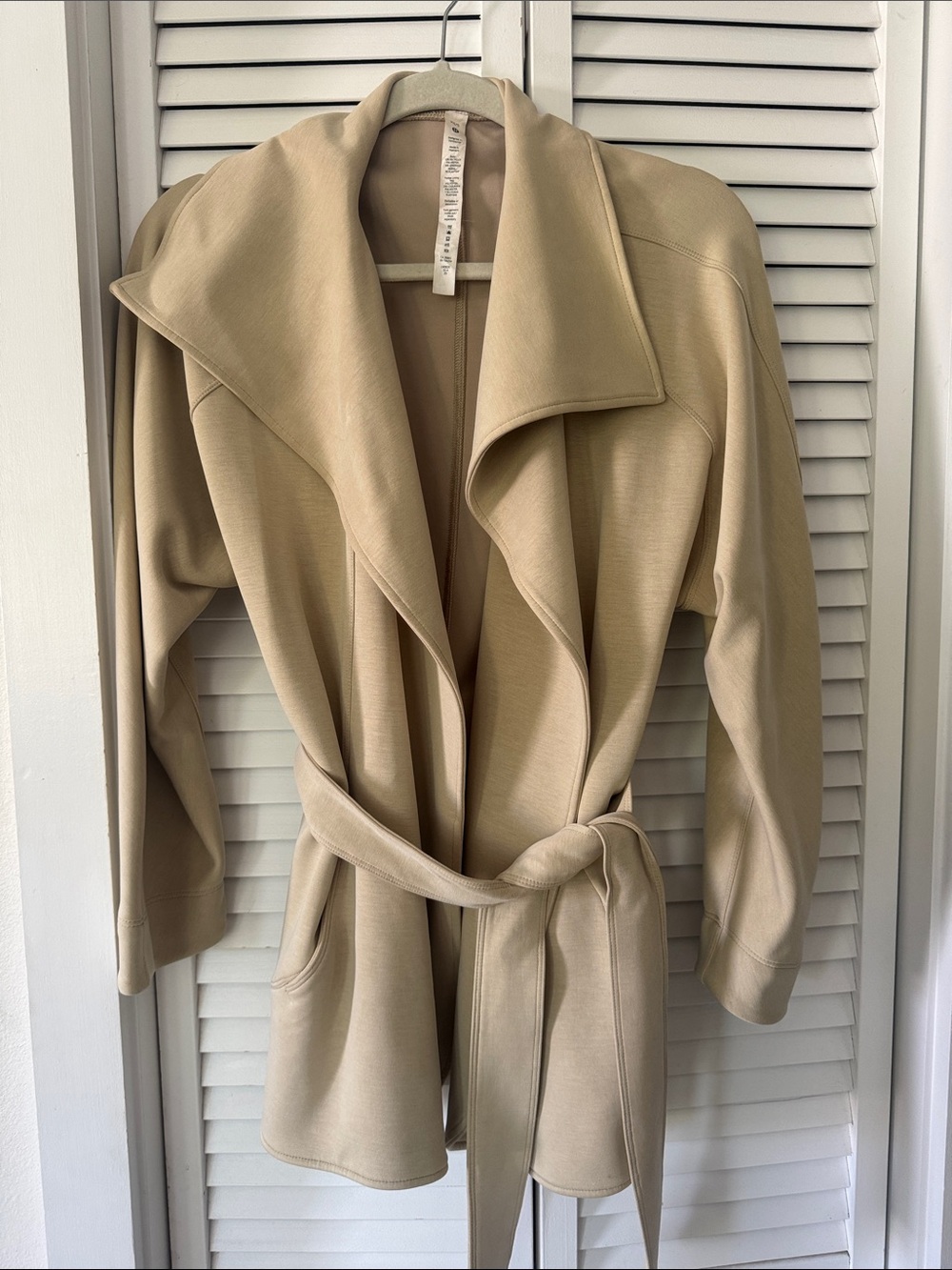 lululemon athletica Beige Wrap Trench with Self Tie